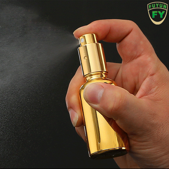 Fuyun in Stock Luxury Variety Size Gold Color Cosmetic Empty Perfume Spray Glass Pump Bottles