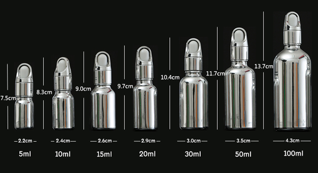 Fuyun in Stock New Design Perfume Diffuser Essential Oil Bottle Silver Color Glass Dropper Bottle