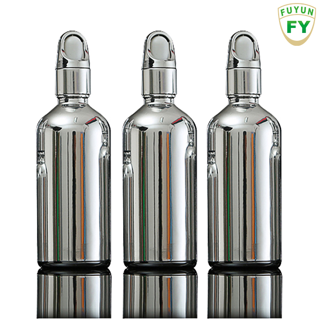 Fuyun in Stock New Design Perfume Diffuser Essential Oil Bottle Silver Color Glass Dropper Bottle