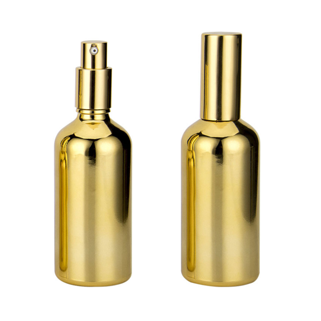 Fuyun in Stock New Wholesale Spray Perfume Bottle 100ml Gold Sprayer Glass Bottle