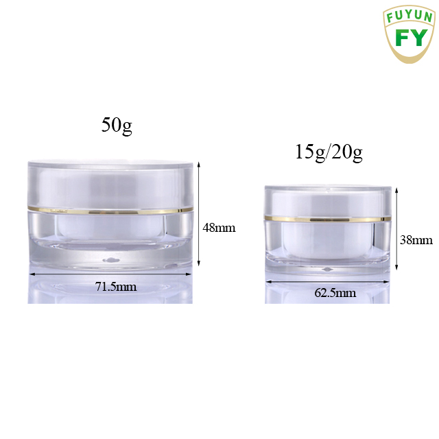 Fuyun luxury cosmetic packing jar clear acrylic cream container facial sleeping jar