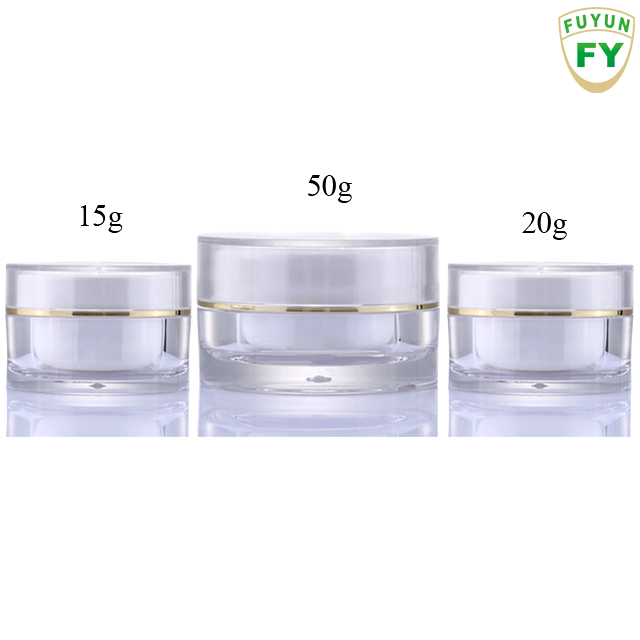 Fuyun luxury cosmetic packing jar clear acrylic cream container facial sleeping jar