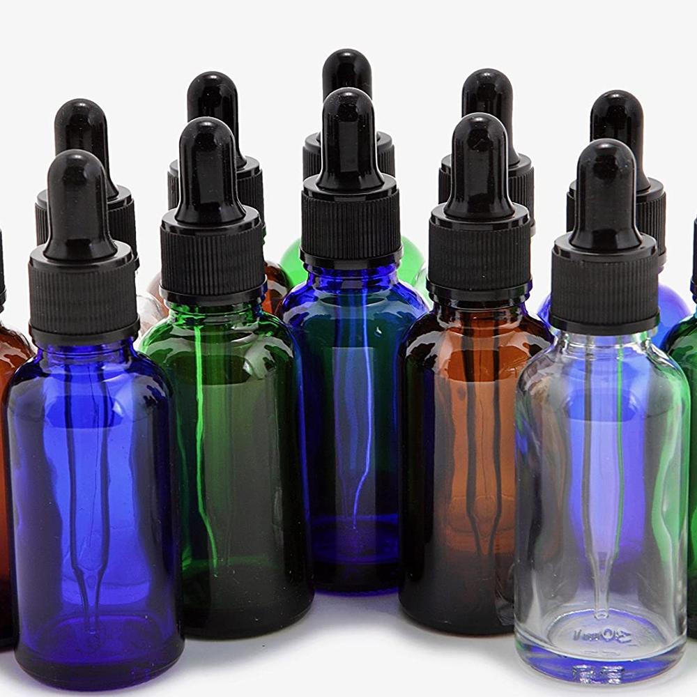 GDM18-010 amber/blue olive oil glass bottles with dropper