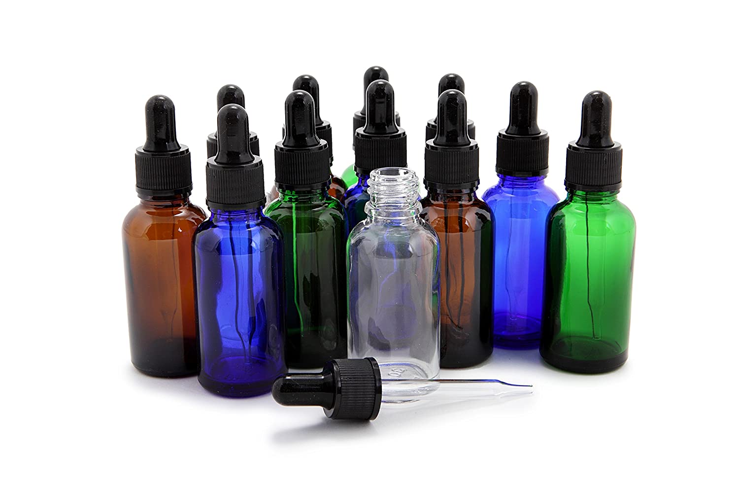 GDM18-010 amber/blue olive oil glass bottles with dropper