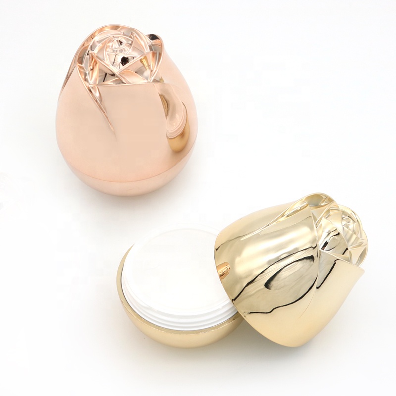GS0001 luxury unique rose flower shape 30ml empty cream jar cosmetic jars with lids