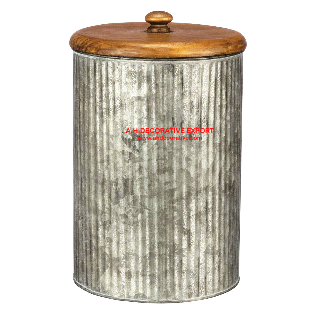 Galvanized Kitchen Storage Canister with Lids