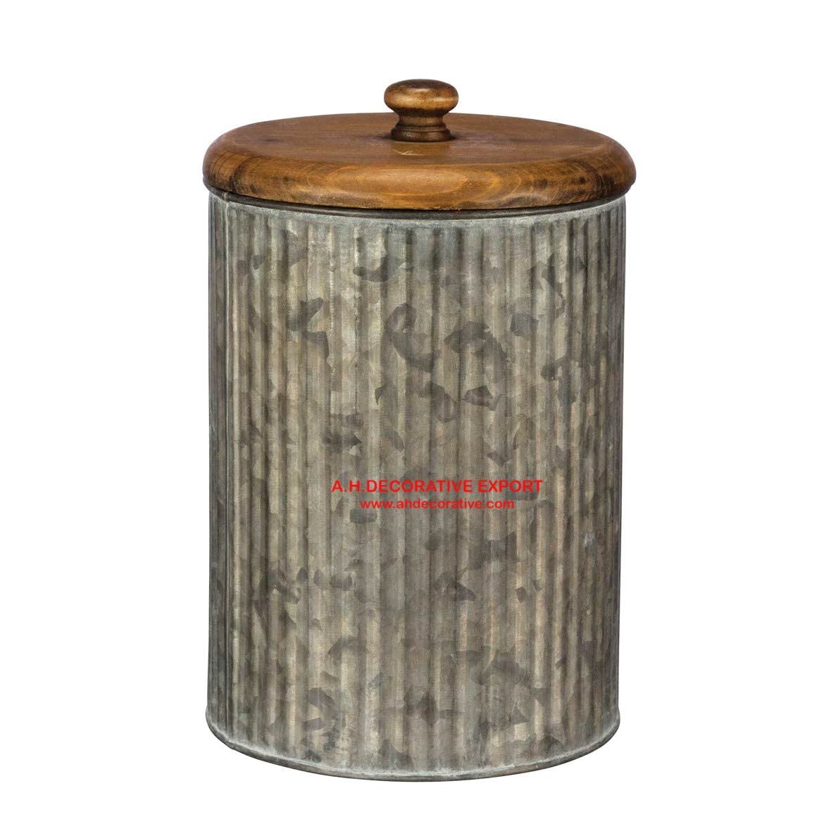 Galvanized Kitchen Storage Canister with Lids