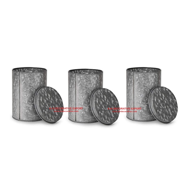 Galvanized Kitchen Storage Canister