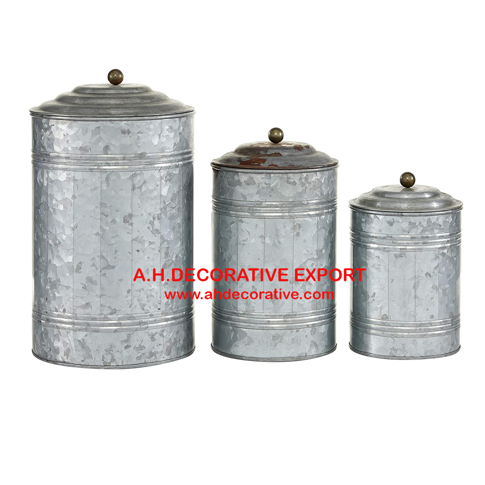 Galvanized Metal Canister for Kitchen
