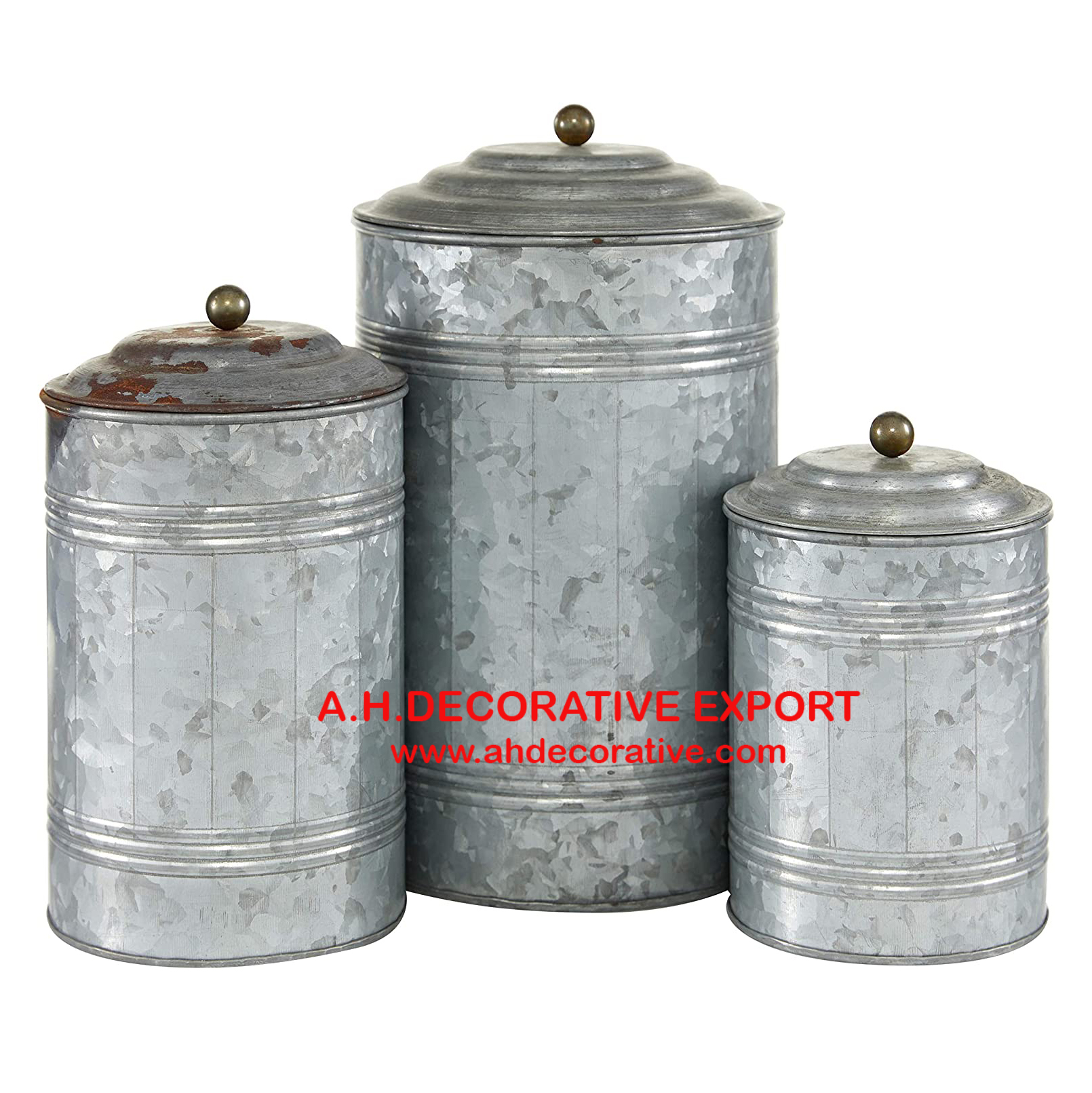 Galvanized Metal Canister for Kitchen