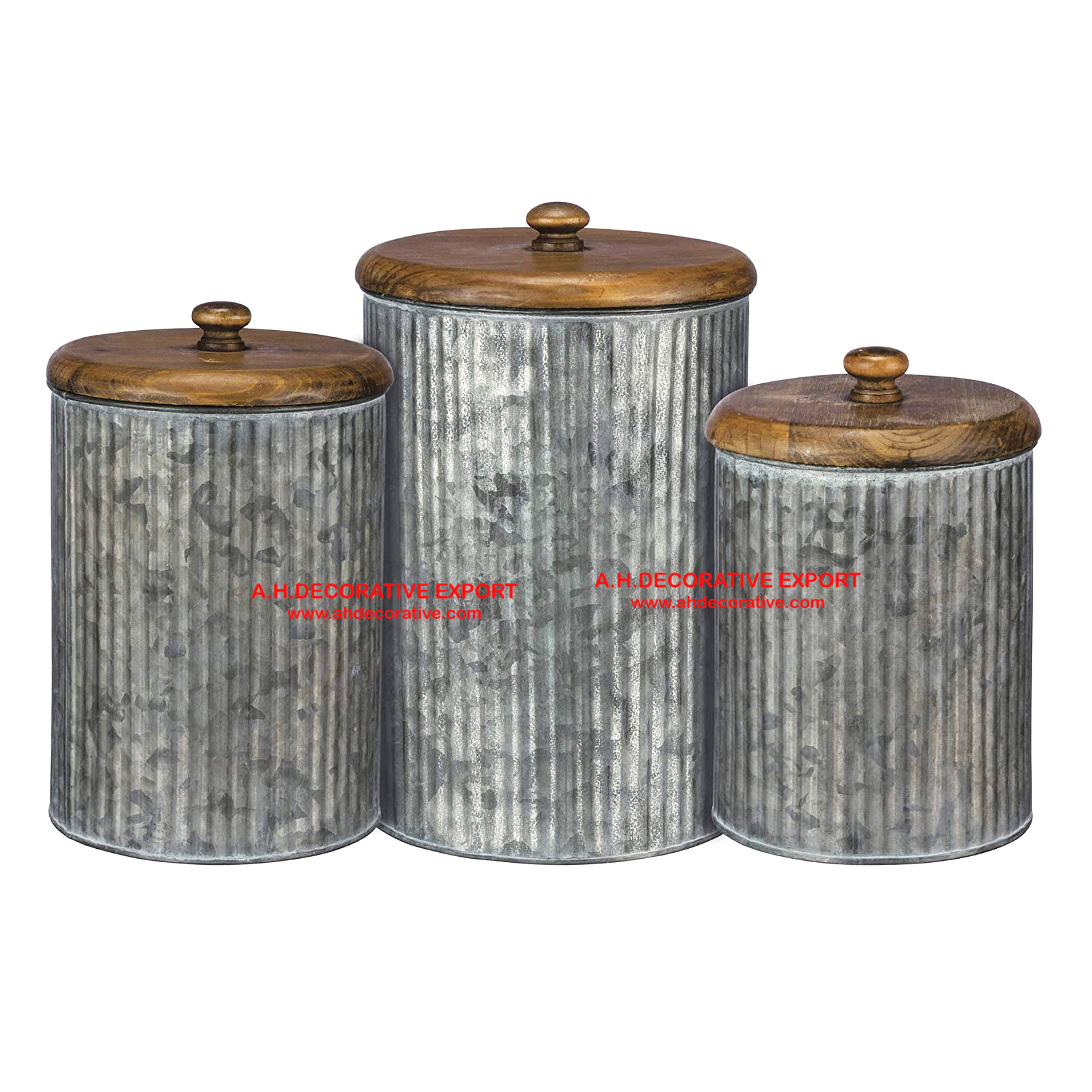 Galvanized Metal Canister for Kitchen