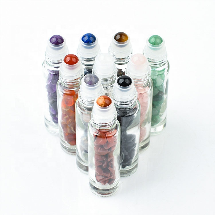 Gem Clear Essential Roller Top Ball Oils 10Ml Glass Bottle Natural Gemstone Roller