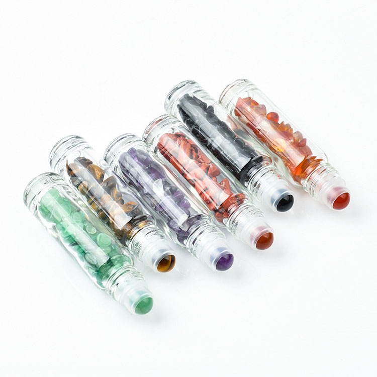 Gem Clear Essential Roller Top Ball Oils 10Ml Glass Bottle Natural Gemstone Roller