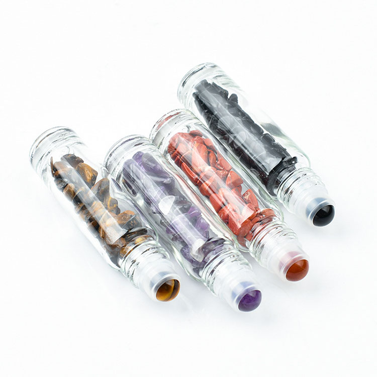 Gem Clear Essential Roller Top Ball Oils 10Ml Glass Bottle Natural Gemstone Roller