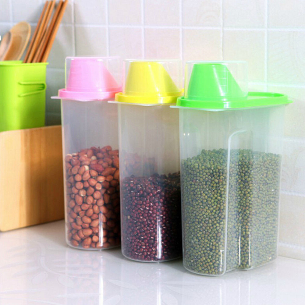 General Home Modern Plastic Spice Food Storage Jars With Lids