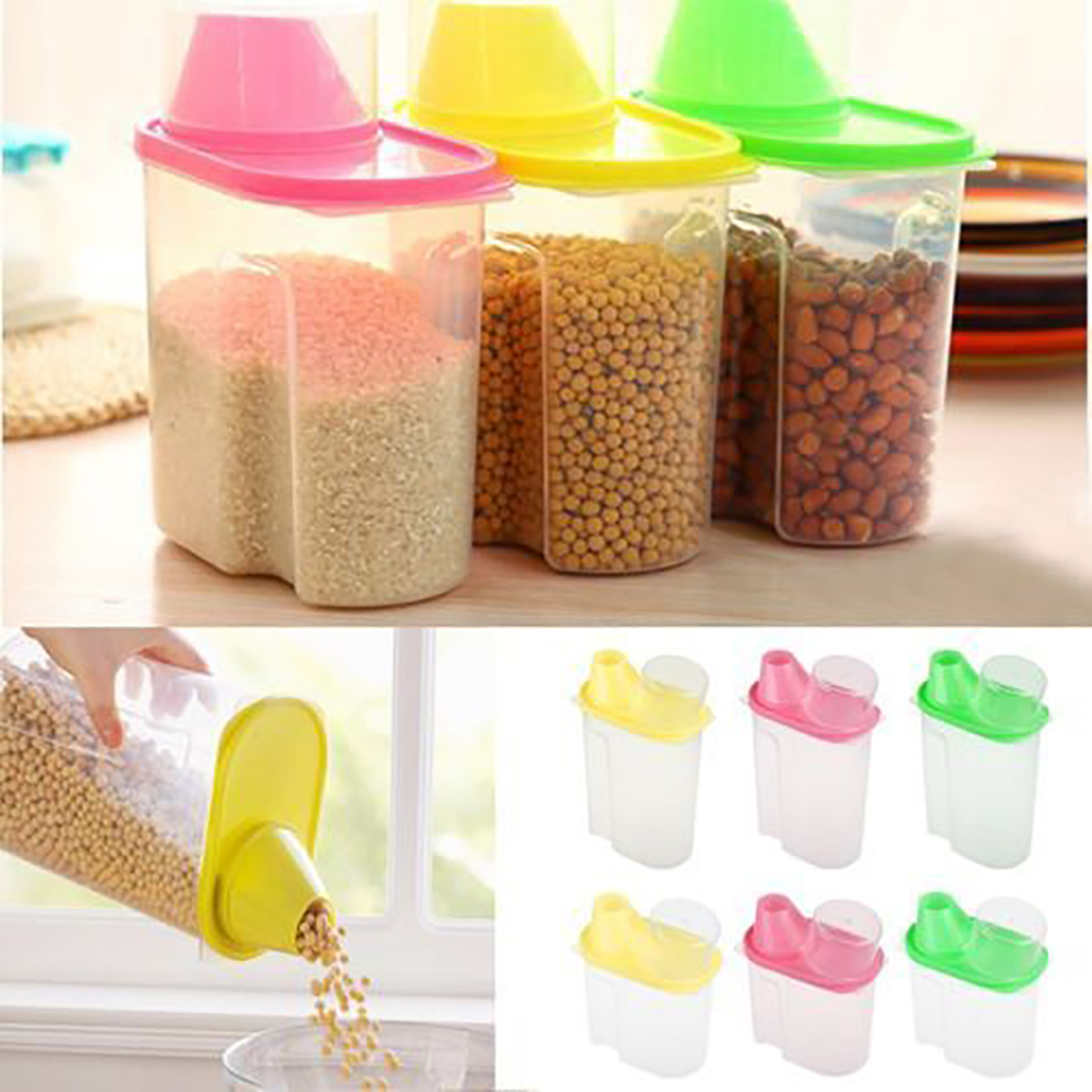 General Home Modern Plastic Spice Food Storage Jars With Lids