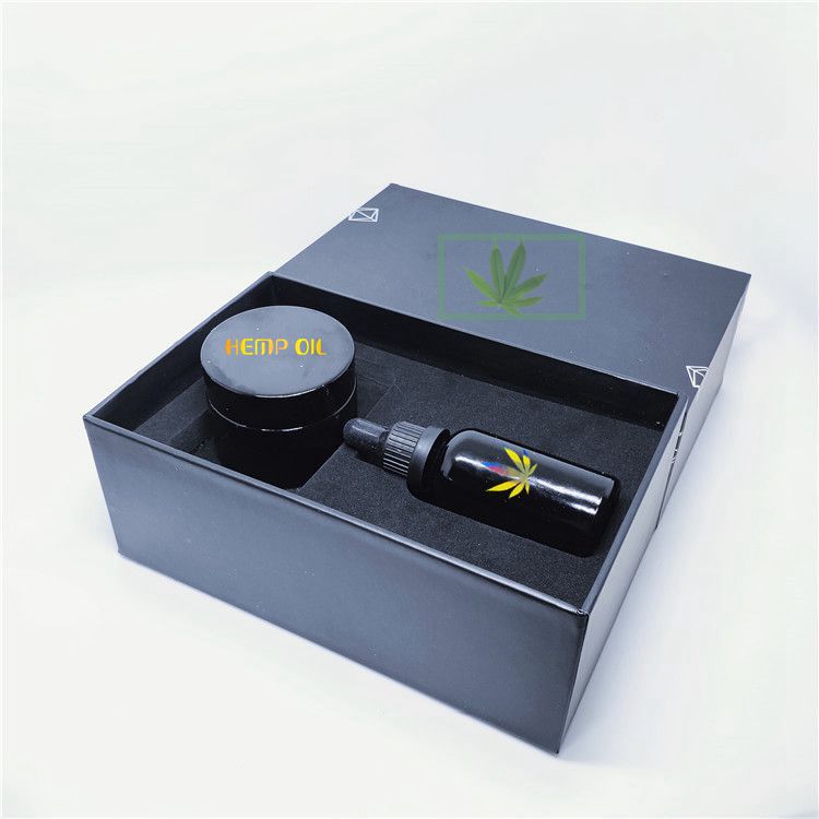 Gift box set glass bottle and jar hemp packaging