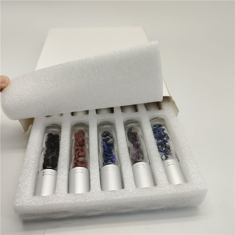 Gift set 10ml Gemstone Roller Bottles For Essential Oils Natural  Stones Roller Perfume Bottles