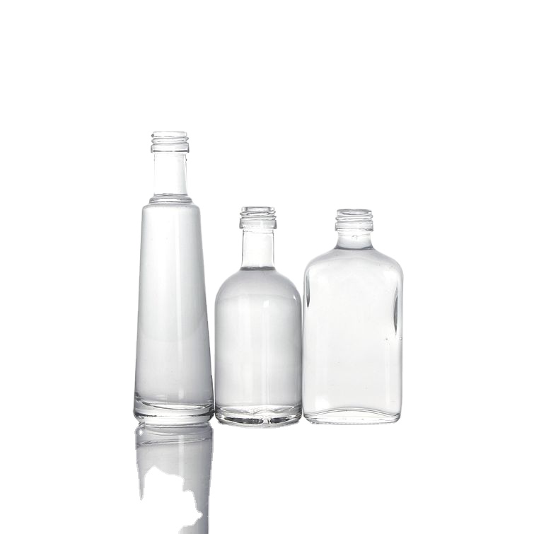 Gin Bottles Brandy Spirits Glass with 18mm Ropp Caps 50ml Vodka Whisky Rum Gin Spirit Liquor Glass Bottles Screw Cap Beverage