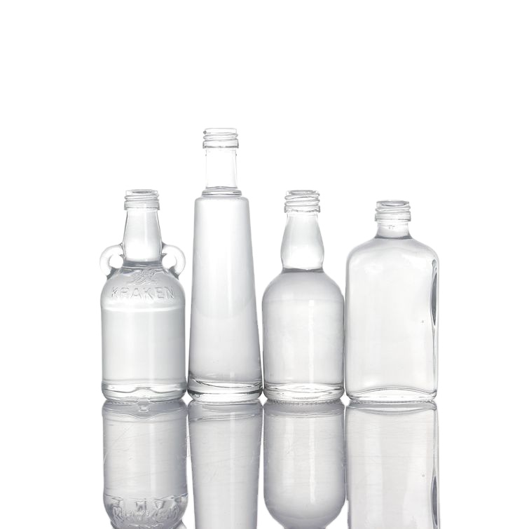 Gin Bottles Brandy Spirits Glass with 18mm Ropp Caps 50ml Vodka Whisky Rum Gin Spirit Liquor Glass Bottles Screw Cap Beverage