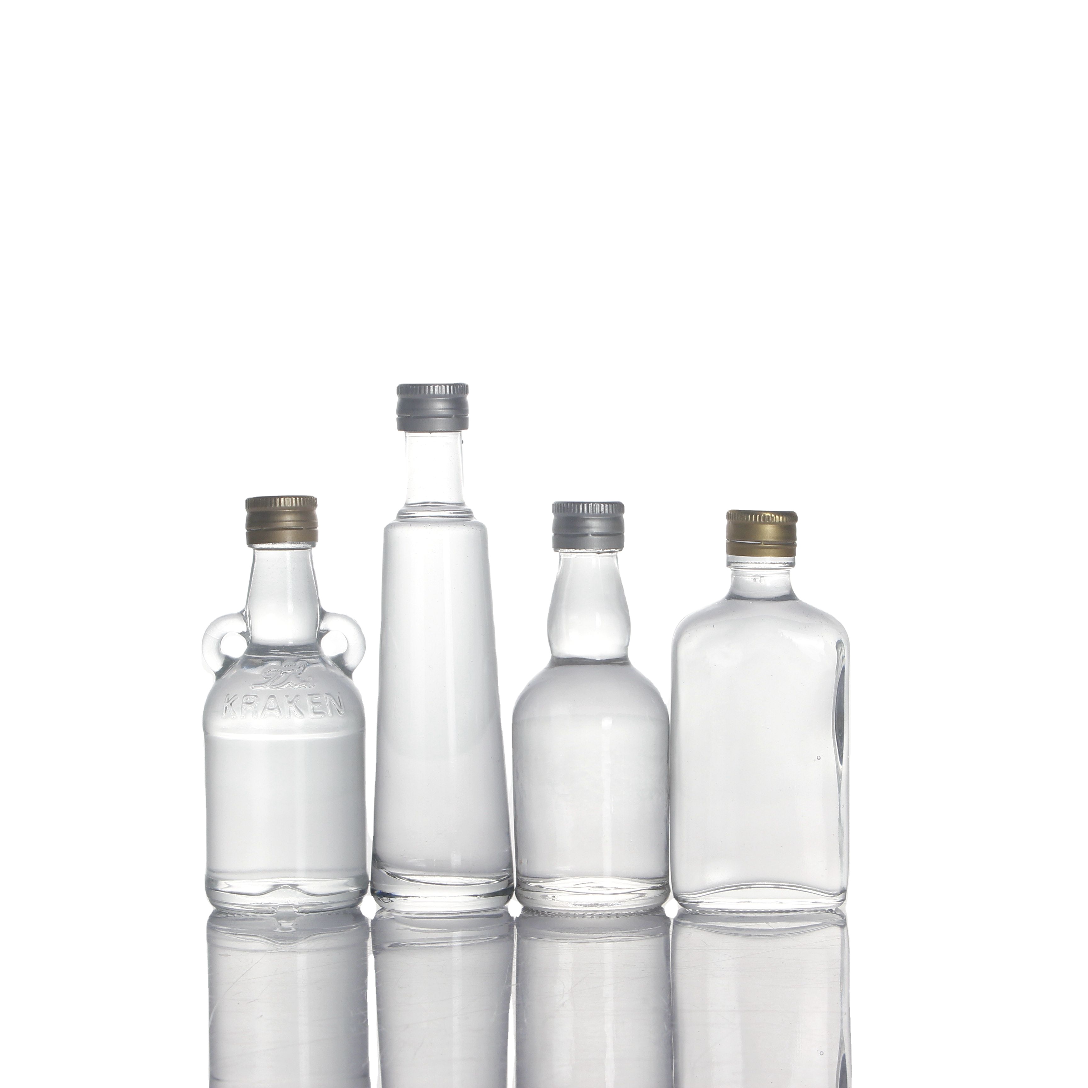 Gin Bottles Brandy Spirits Glass with 18mm Ropp Caps 50ml Vodka Whisky Rum Gin Spirit Liquor Glass Bottles Screw Cap Beverage