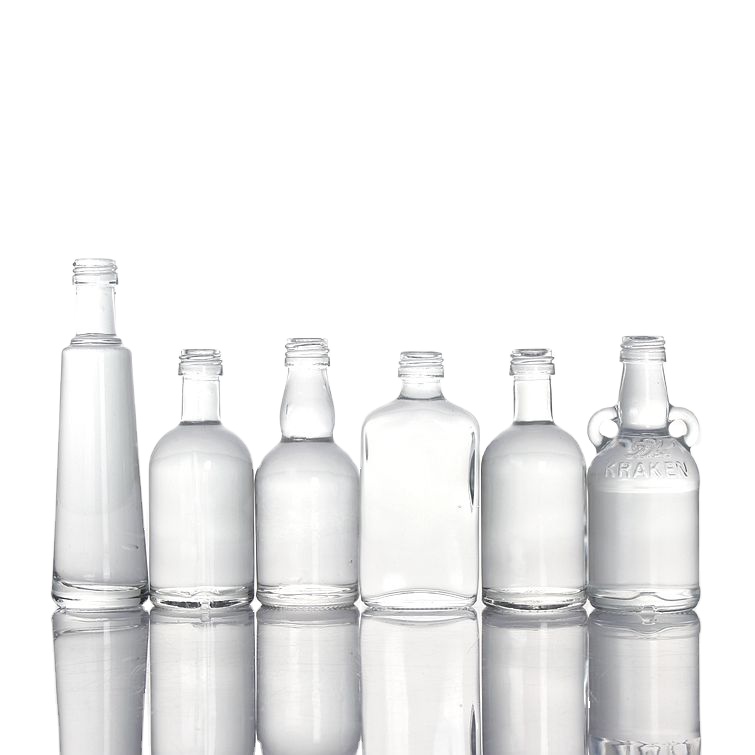 Gin Bottles Brandy Spirits Glass with 18mm Ropp Caps 50ml Vodka Whisky Rum Gin Spirit Liquor Glass Bottles Screw Cap Beverage