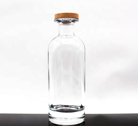 Gin Bottles with Cork Rum Vodka Glass 500ml Spirits Cork Cap Blue 1 40'H Round Beverage Super Flint Rubber Stopper Liquorpac