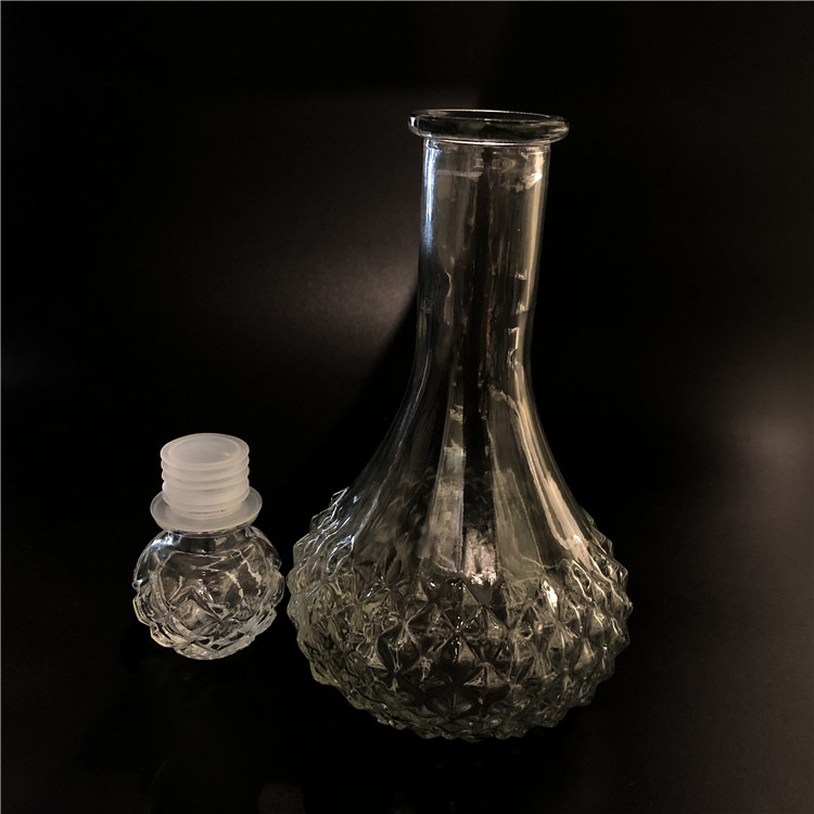Gin Glass Bottle Transparent Cork Beverage Custom Shaped Round Bottom 300ml Spirits with Cork Stopper