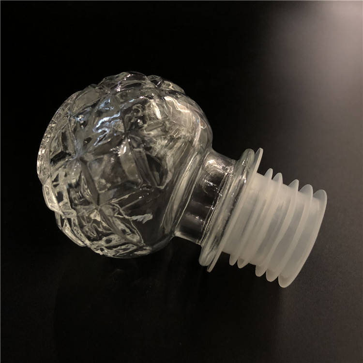 Gin Glass Bottle Transparent Cork Beverage Custom Shaped Round Bottom 300ml Spirits with Cork Stopper