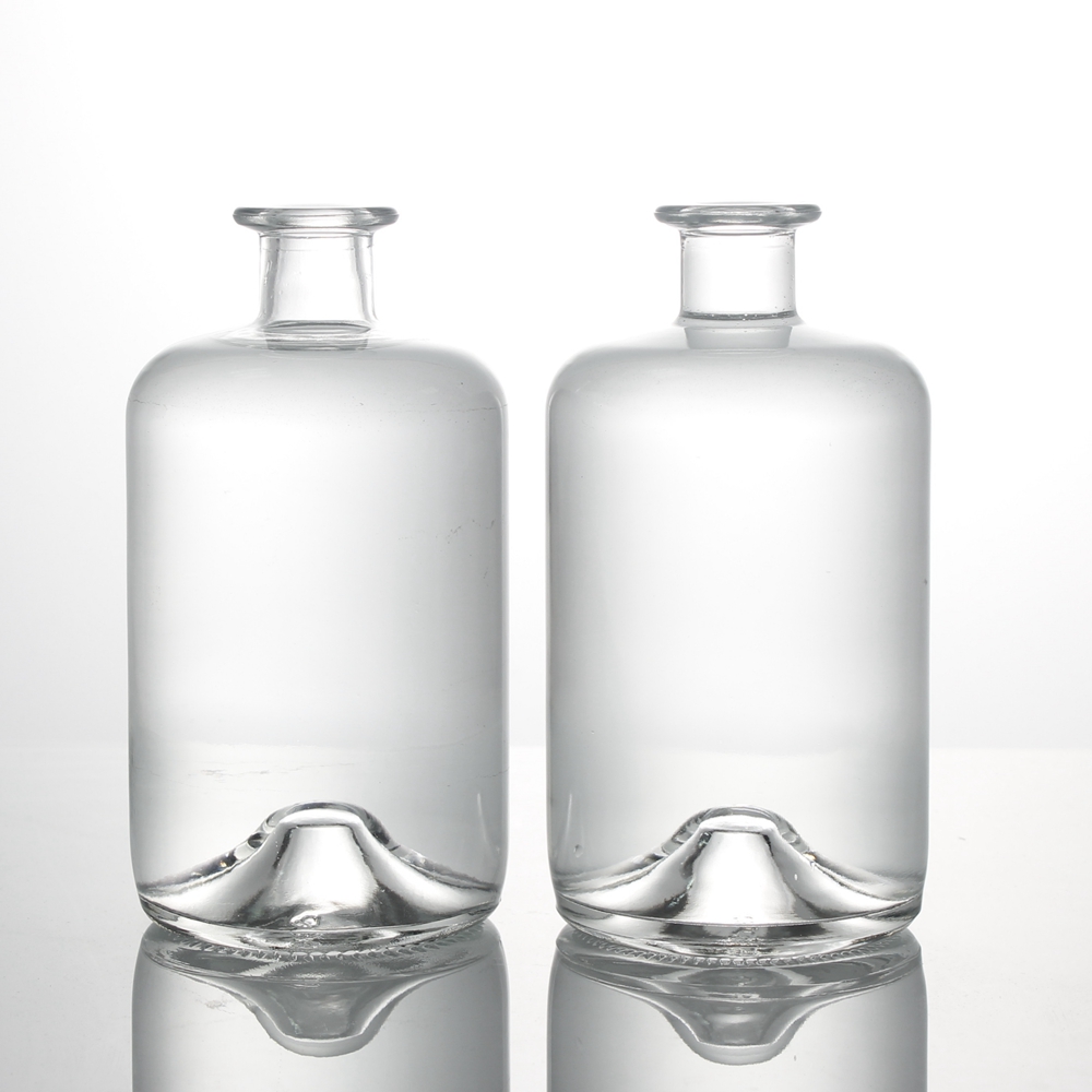 Gin Whisky Spirit Vodka Brandy Tequila Liquor Round Glass Bottle New Design Customized SPIRITS Clear Cork Matte 750 Ml Liquorpac