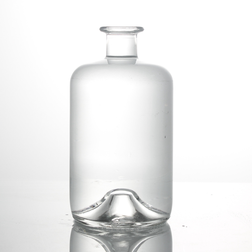 Gin Whisky Spirit Vodka Brandy Tequila Liquor Round Glass Bottle New Design Customized SPIRITS Clear Cork Matte 750 Ml Liquorpac