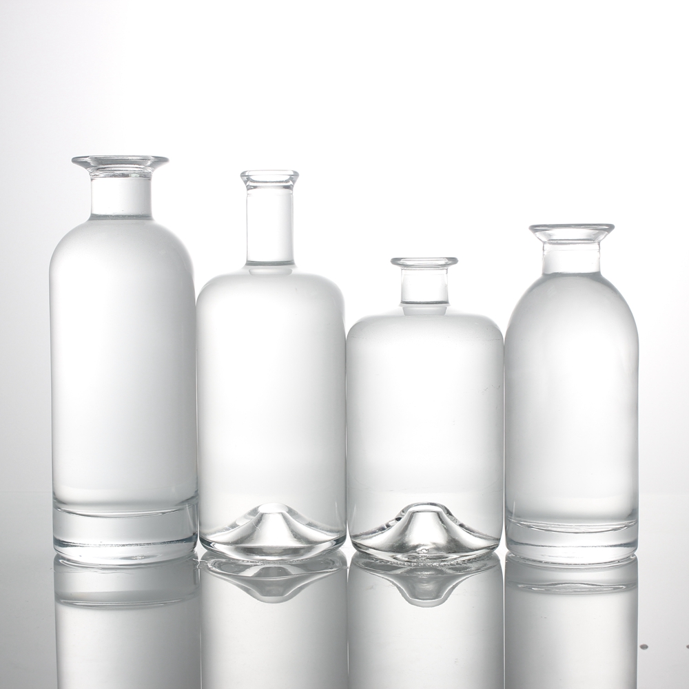 Gin Whisky Spirit Vodka Brandy Tequila Liquor Round Glass Bottle New Design Customized SPIRITS Clear Cork Matte 750 Ml Liquorpac