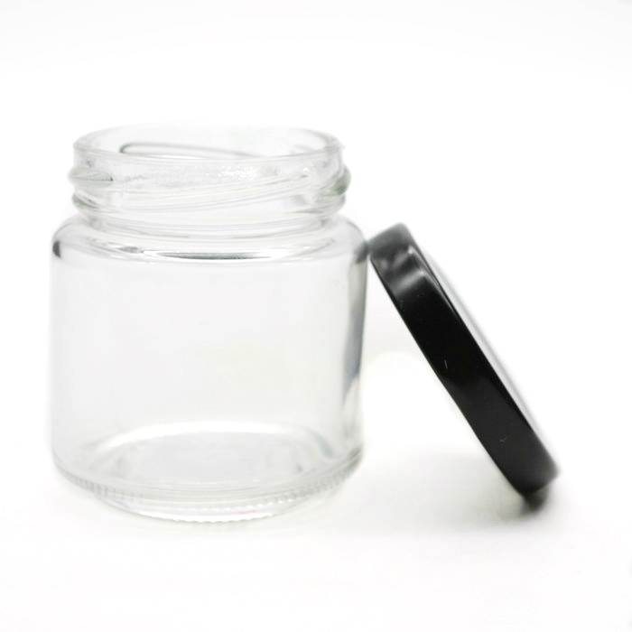 Glass 120ml Round Jam Jar with gold twist top lid