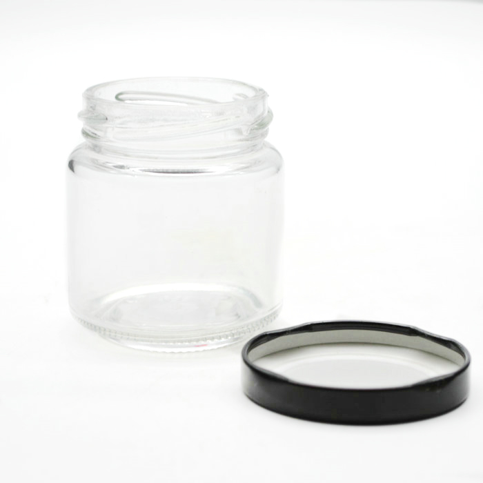Glass 120ml Round Jam Jar with gold twist top lid