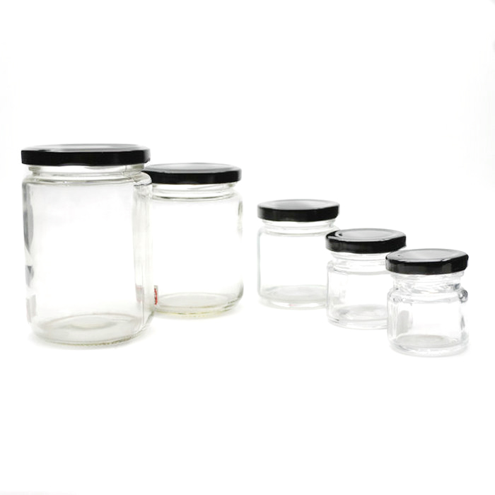 Glass 120ml Round Jam Jar with gold twist top lid
