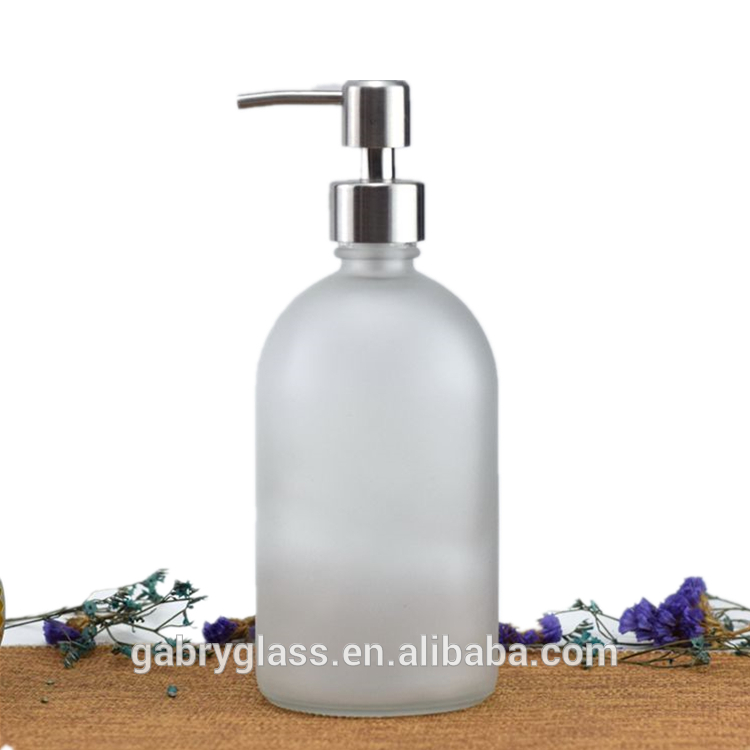 Glass 150ml 280ml 350ml 500ml Round Frosted Soap Pump Bottle