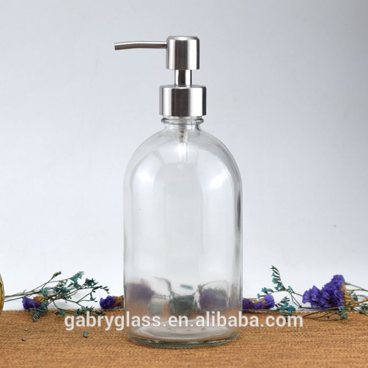 Glass 150ml 280ml 350ml 500ml Round Frosted Soap Pump Bottle