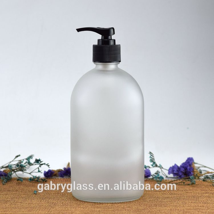 Glass 150ml 280ml 350ml 500ml Round Frosted Soap Pump Bottle