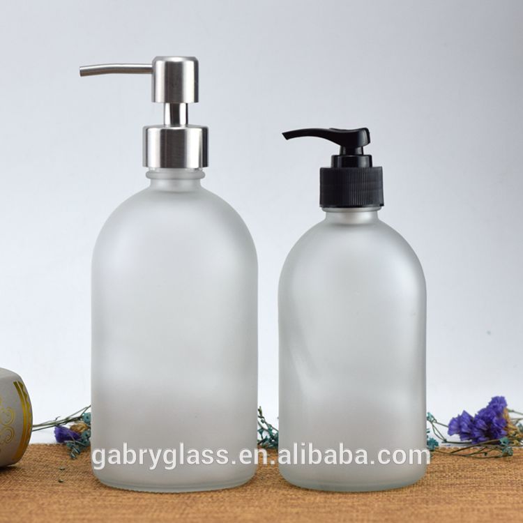 Glass 150ml 280ml 350ml 500ml Round Frosted Soap Pump Bottle