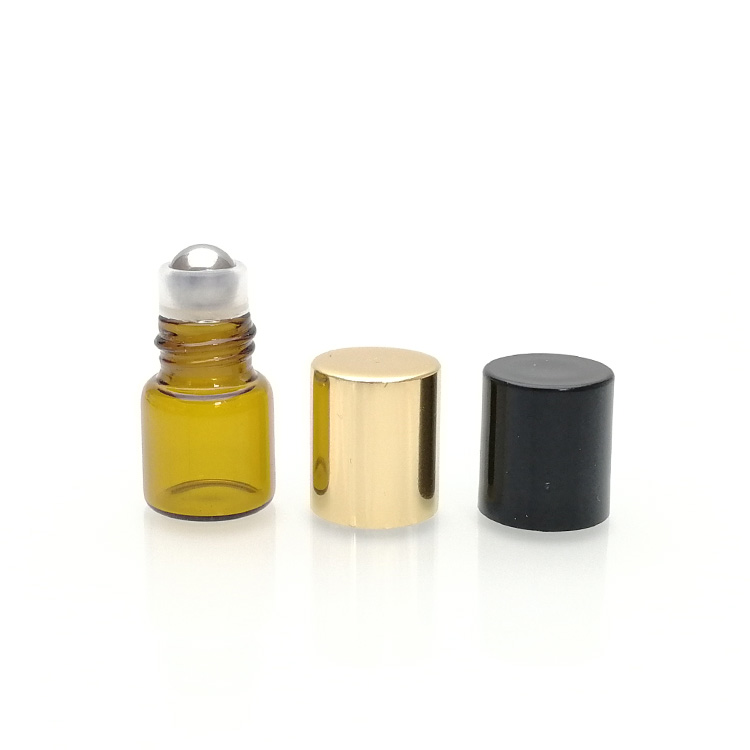 Glass 1ml 2ml 3ml 5ml amber blue clear perfume oil eye cream roll on bottle with roller ball