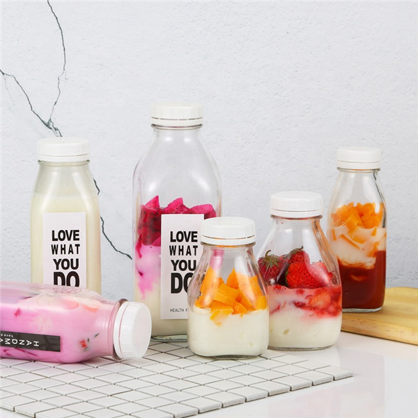 Glass Bottle 300ml Squat Milk Juice Beverage Mill-Shake Food Grade Glass Bottle