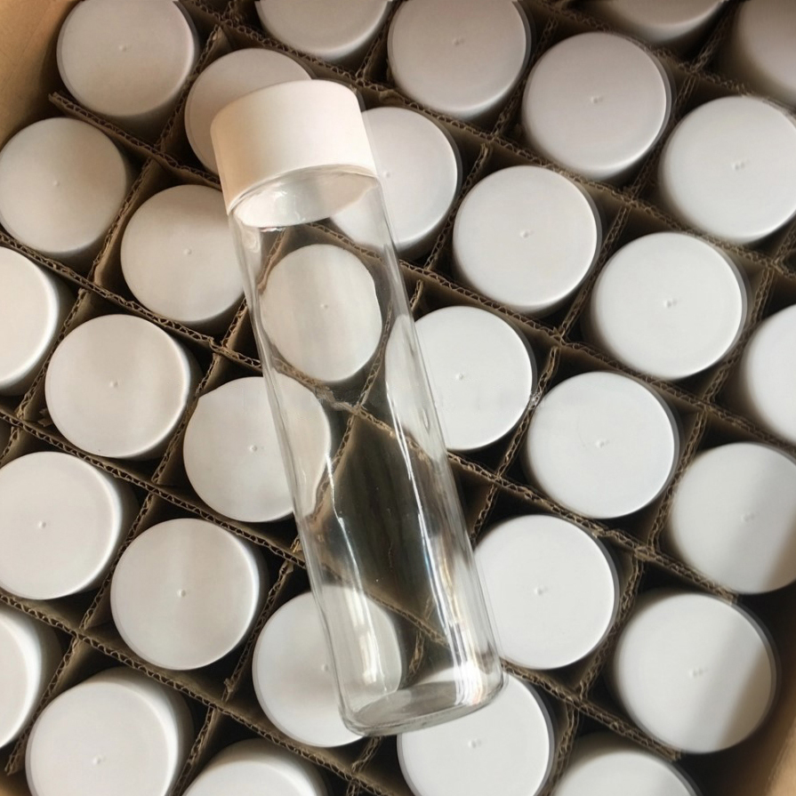 Glass Bottle 375ml 400ml 500ml VOSS Style Mineral Water Glass Bottle with Screw Plastic Cap