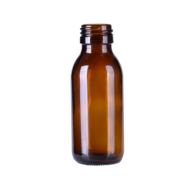 Glass Bottle Amber Various 28mm Screw Cap Hot Stamping Pill for Medicine with Cap Mouth Pharmaceutical