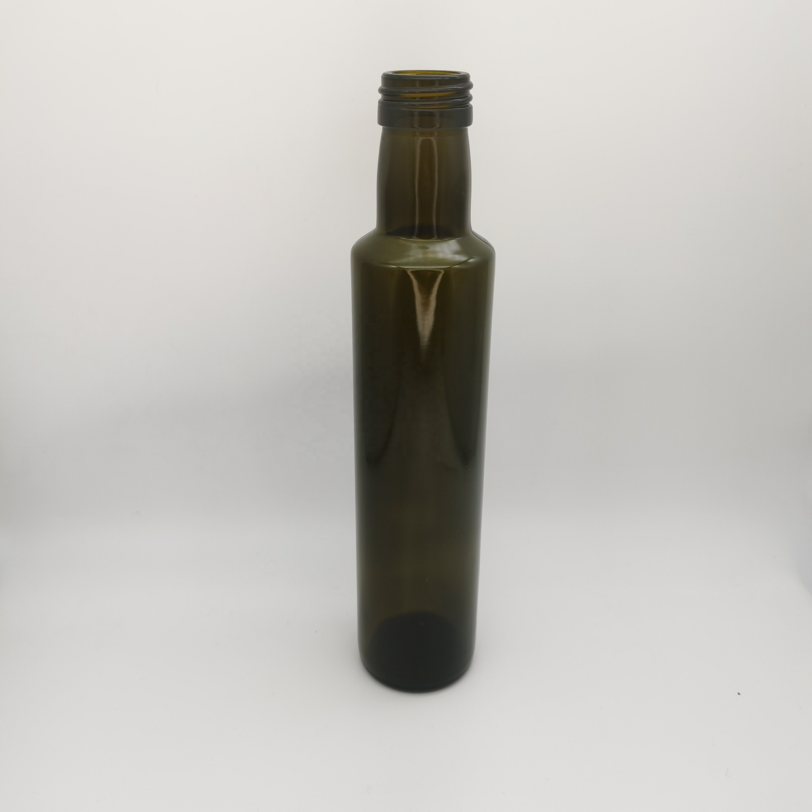 Glass Bottle Green Olive Oil Package Screen Printing Wine Cooking Oil Screw Cap 250ml Doric Antique for Cooking