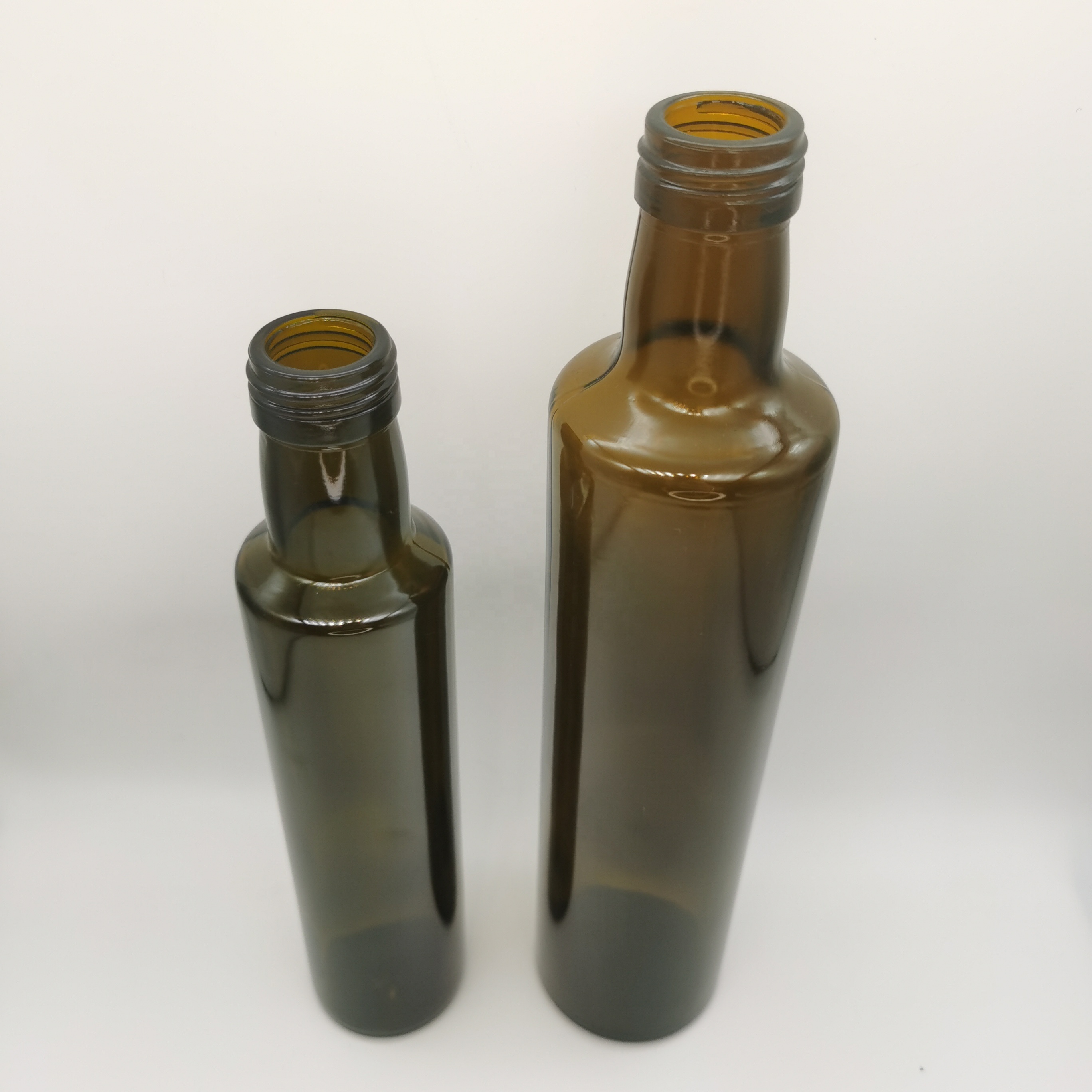 Glass Bottle Green Olive Oil Package Screen Printing Wine Cooking Oil Screw Cap 250ml Doric Antique for Cooking
