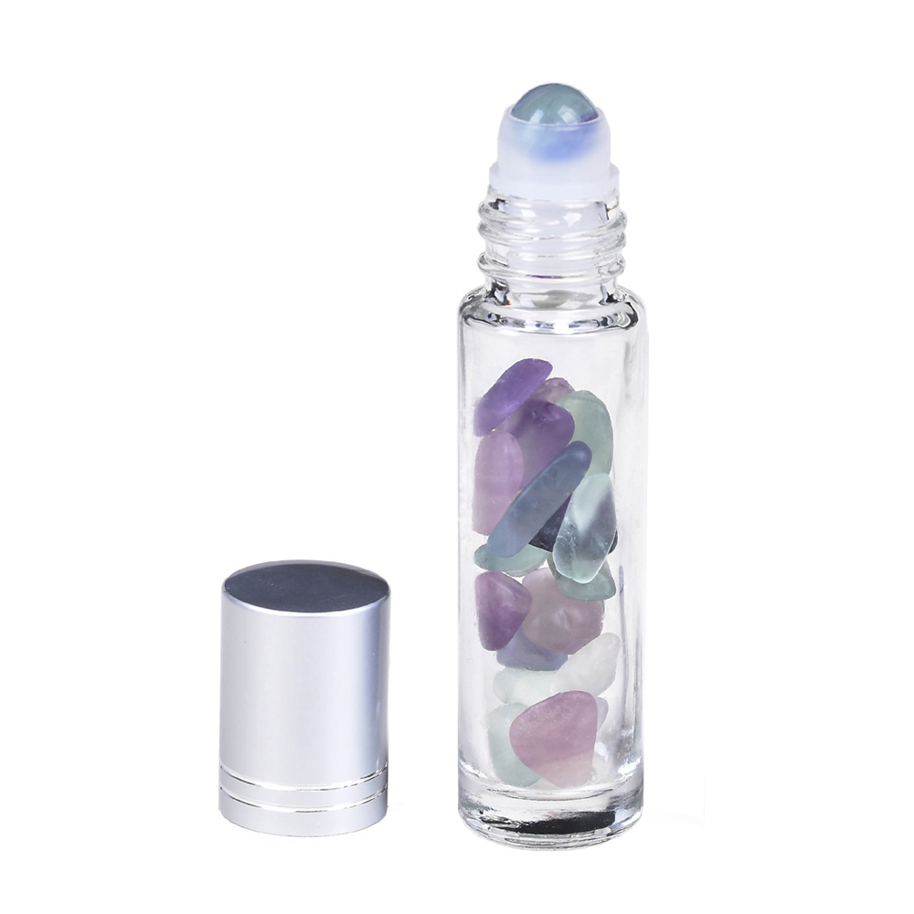 Glass Bottle Manufacturer Healing Crystal Essential Oil Bottle Glass Perfume Bottle Oil Roller Ball