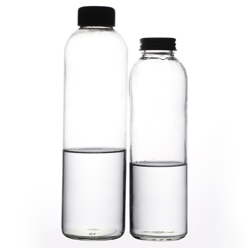 Glass Bottle Supplier Hot Sale Round Screw Top Empty Customize Juice 500ml 750ml Glass Drinking Bottle for Sale with Cap
