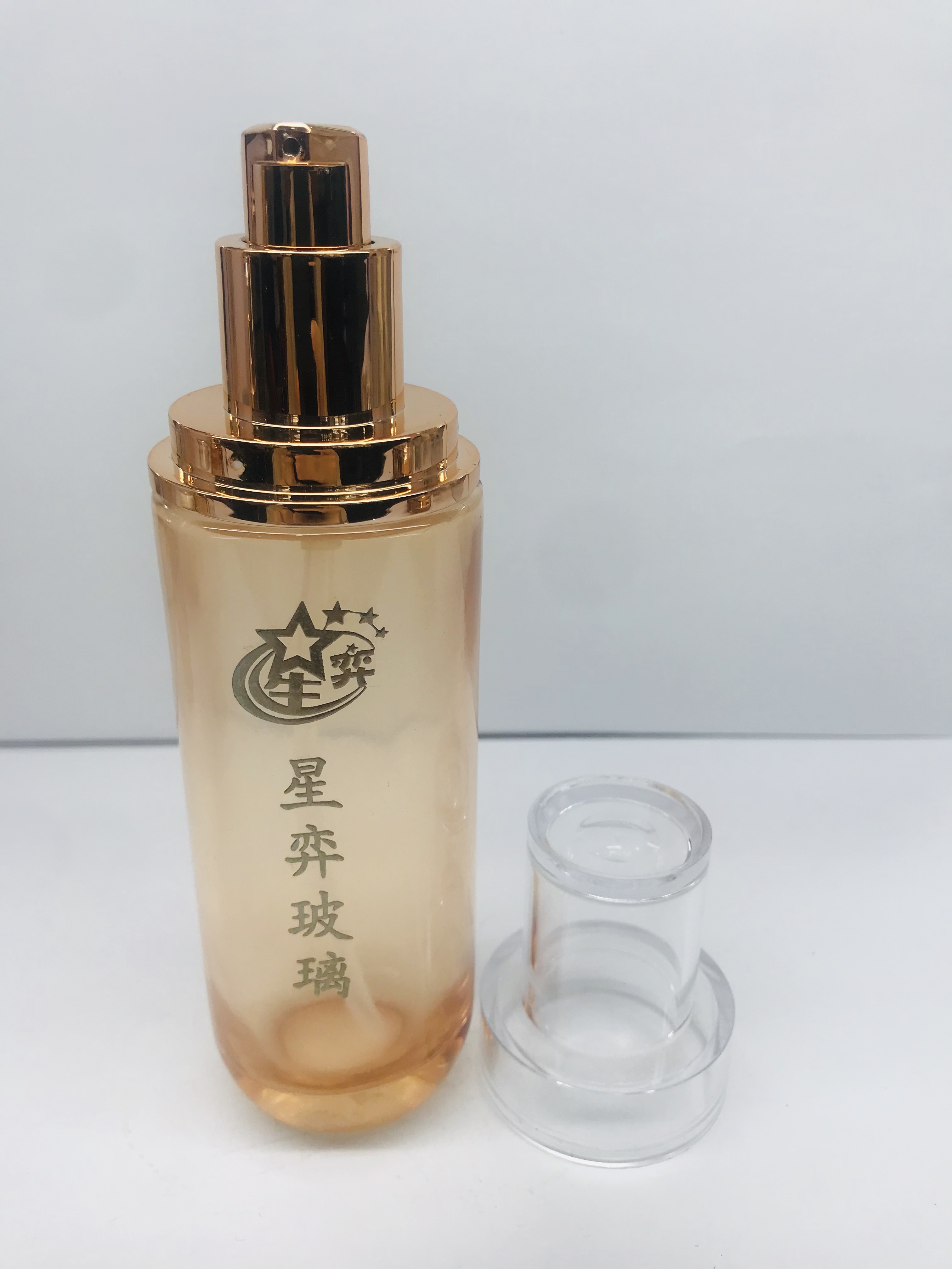 Glass Bottle Transparent Orange New Glass Products Skin Care Cream Screen Printing Personal Care 30g 50l 40ml 100ml 130ml XINGYI