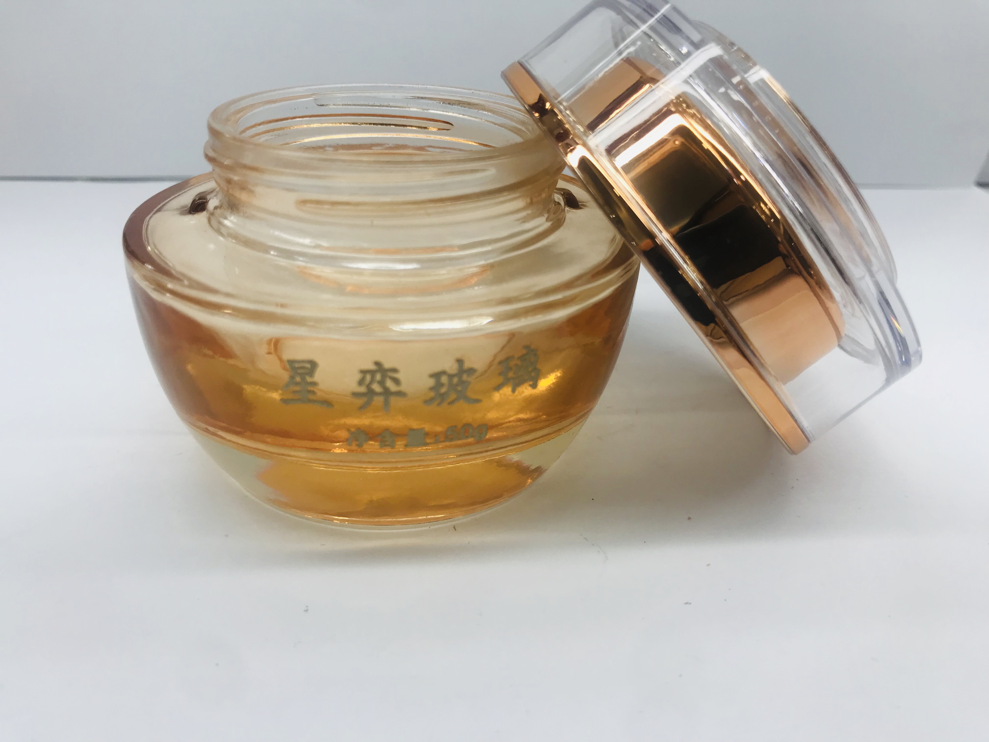 Glass Bottle Transparent Orange New Glass Products Skin Care Cream Screen Printing Personal Care 30g 50l 40ml 100ml 130ml XINGYI