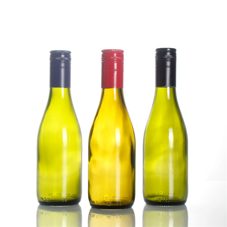 Glass Bottles Mini 187 Ml 187ml Burgundy New Fancy Screw Cap Empty Small Wine Bottle